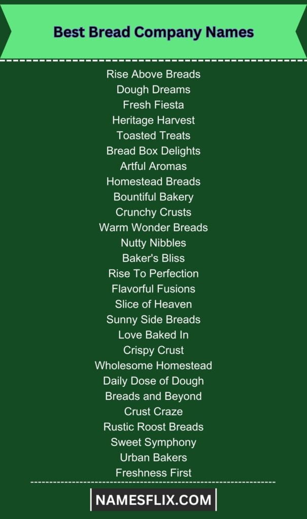 Best Bread Company Names