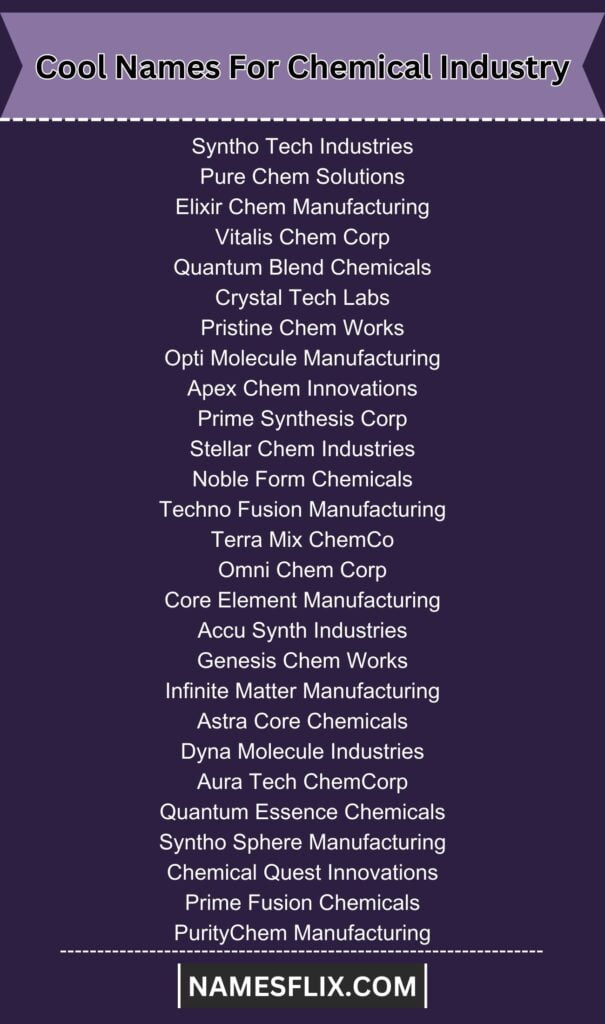 Cool Names For Chemical Industry