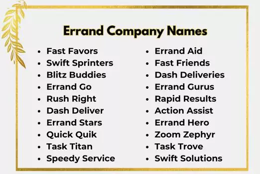 Errand Company Names