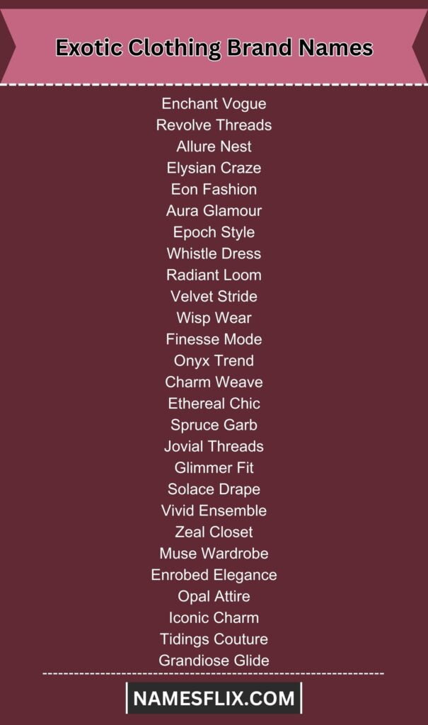 Exotic Clothing Brand Names