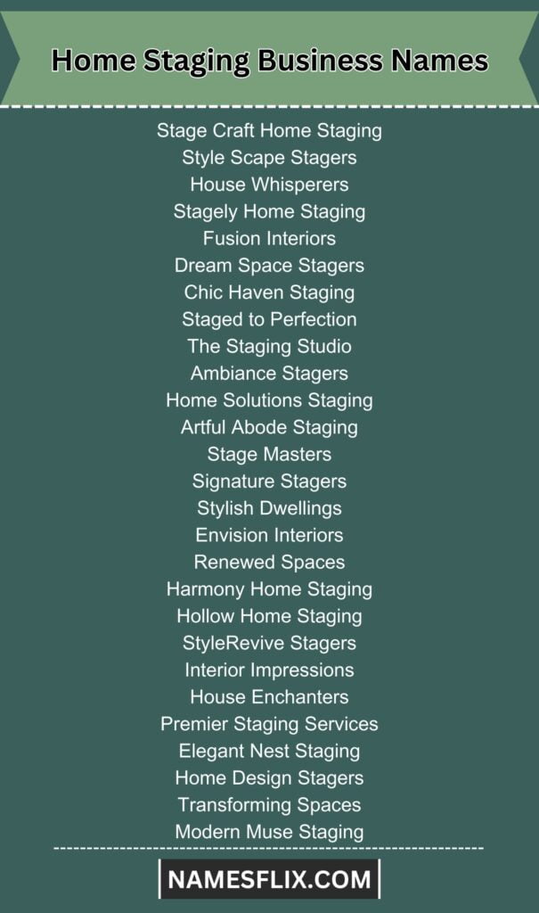 Home Staging Business Names