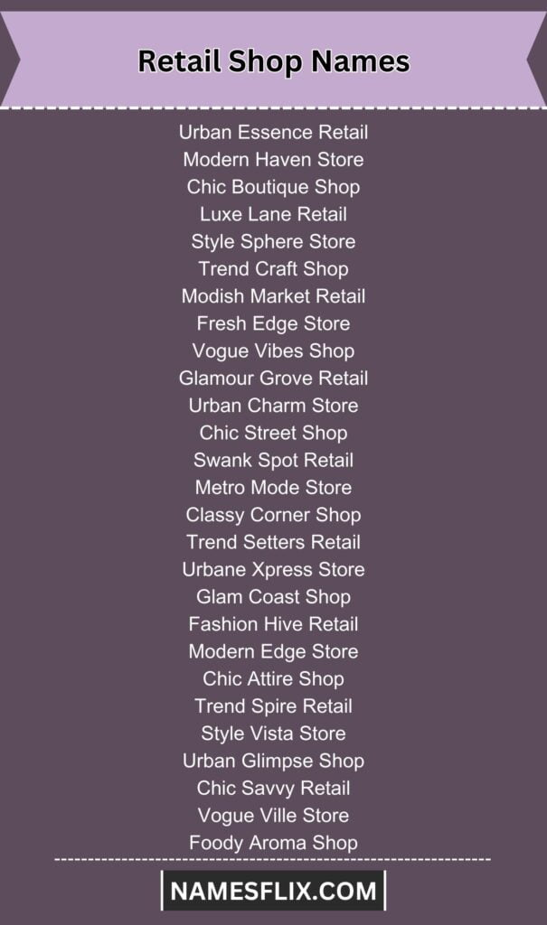 Retail Shop Names