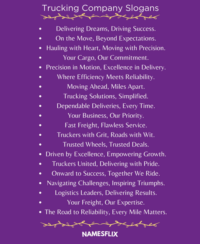 Trucking Company Slogans