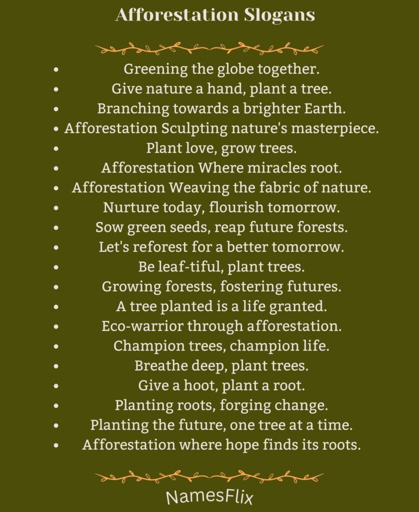 Afforestation Slogans