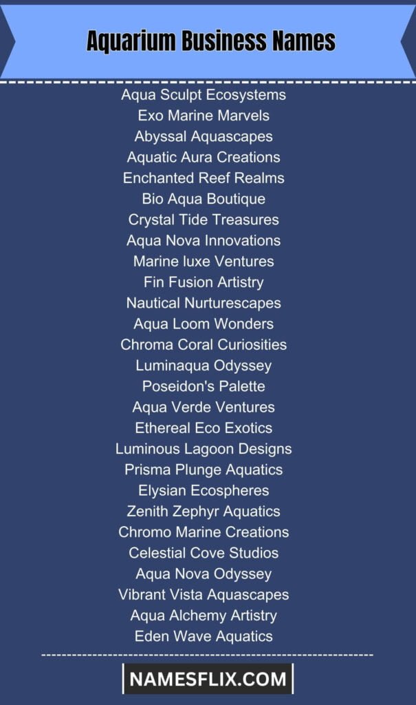 Aquarium Business Names