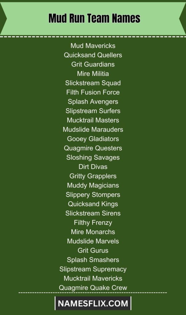 Mud Run Team Names