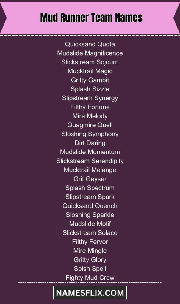 Mud Runner Team Names
