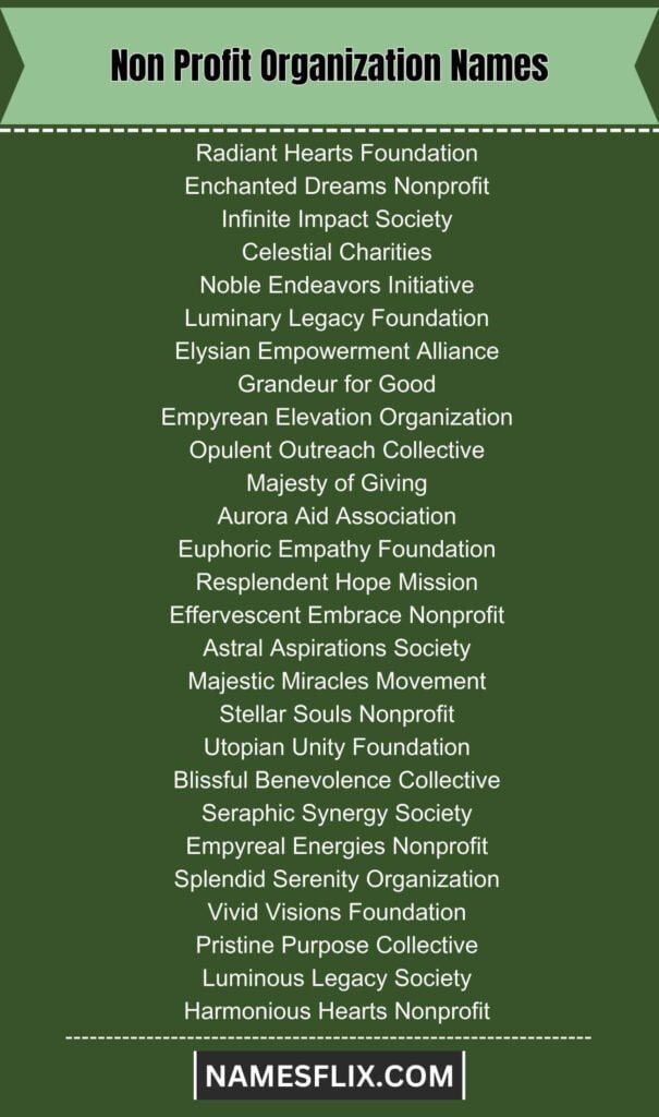 Non Profit Organization Names