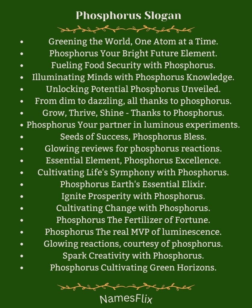 Phosphorus Slogan