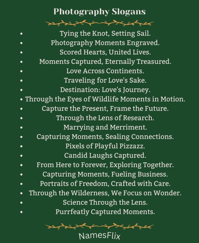 Photography Slogans