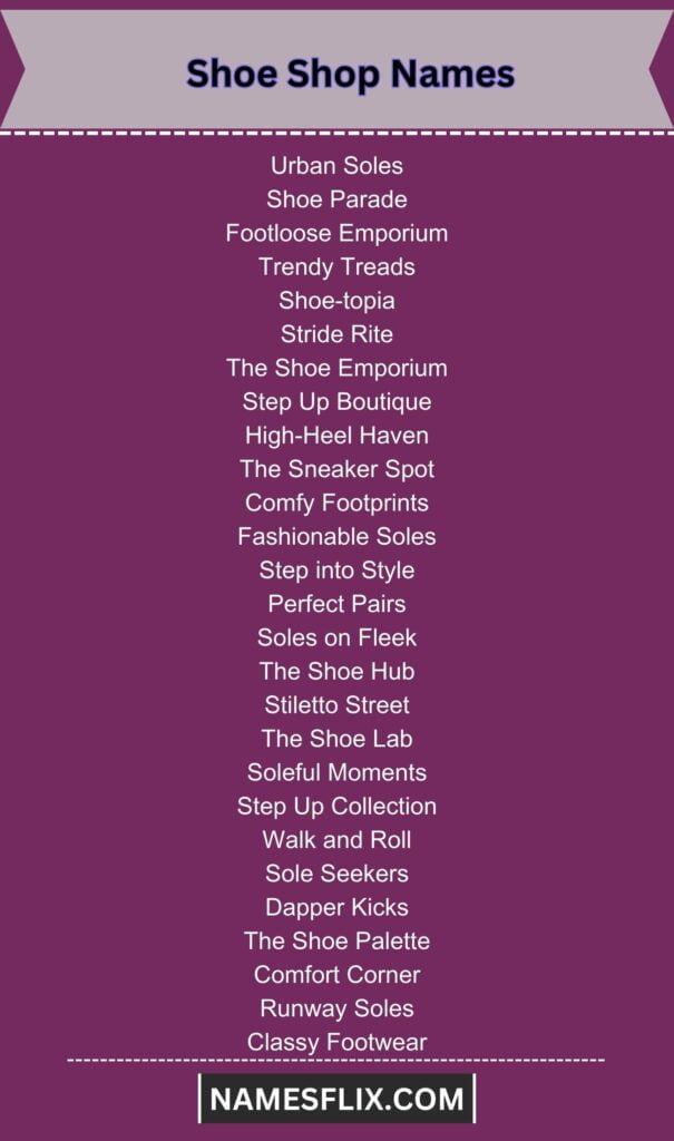 Shoe Shop Names