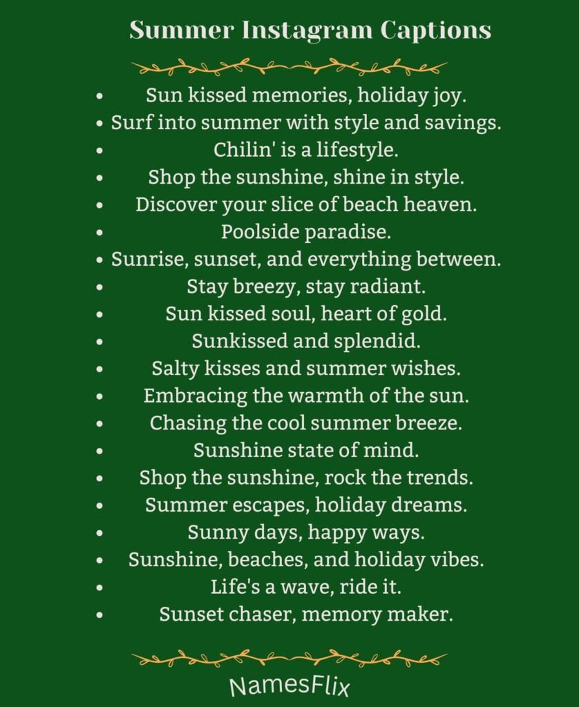 Summer Instagram Captions