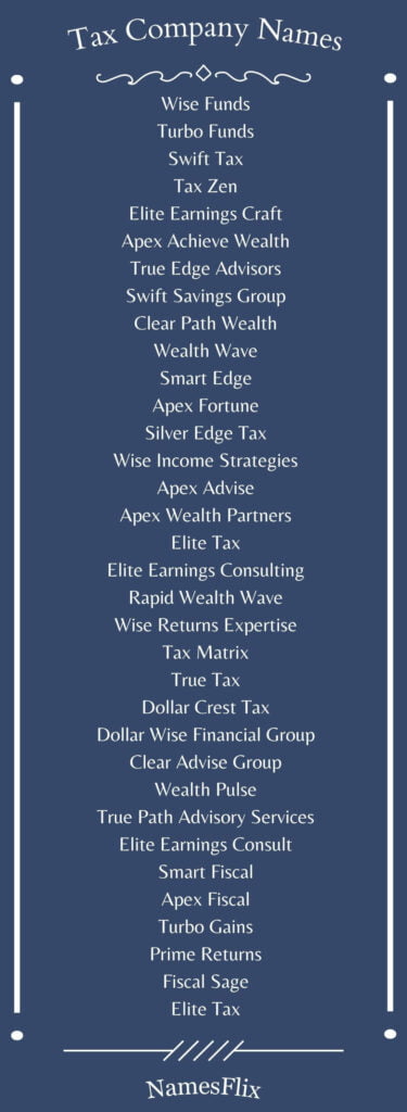 Tax Company Names