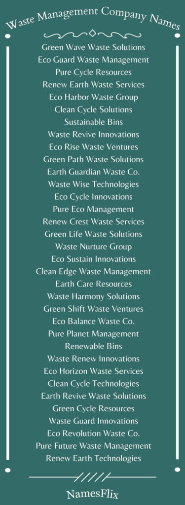 Waste Management Company Names