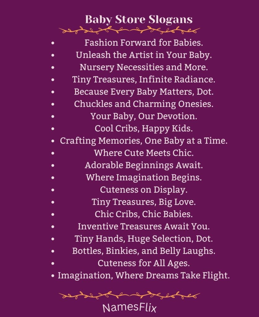 Baby Store Slogans