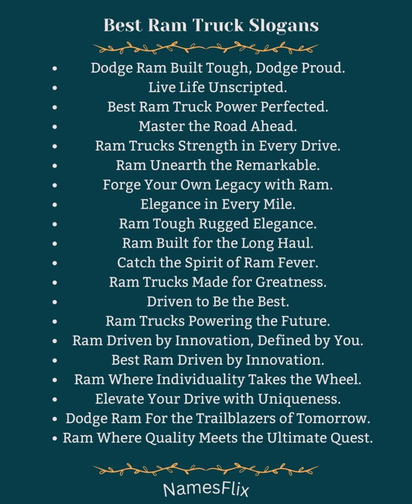 Best Ram Truck Slogans