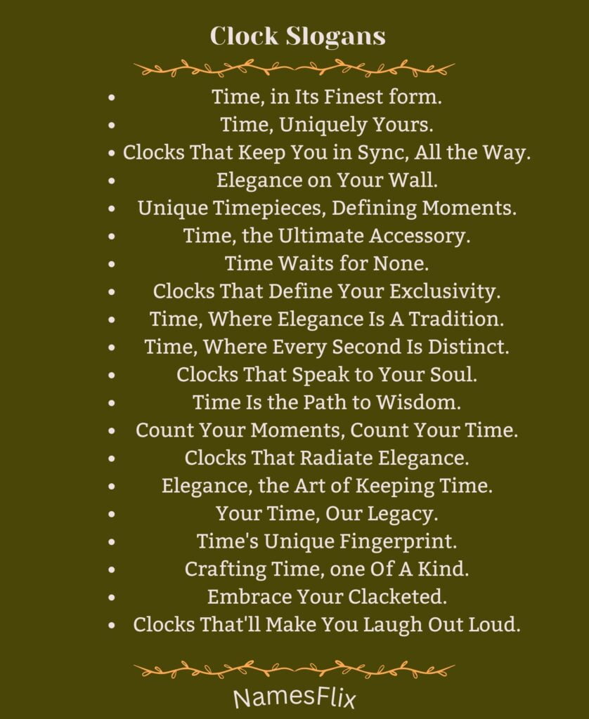 Clock Slogans