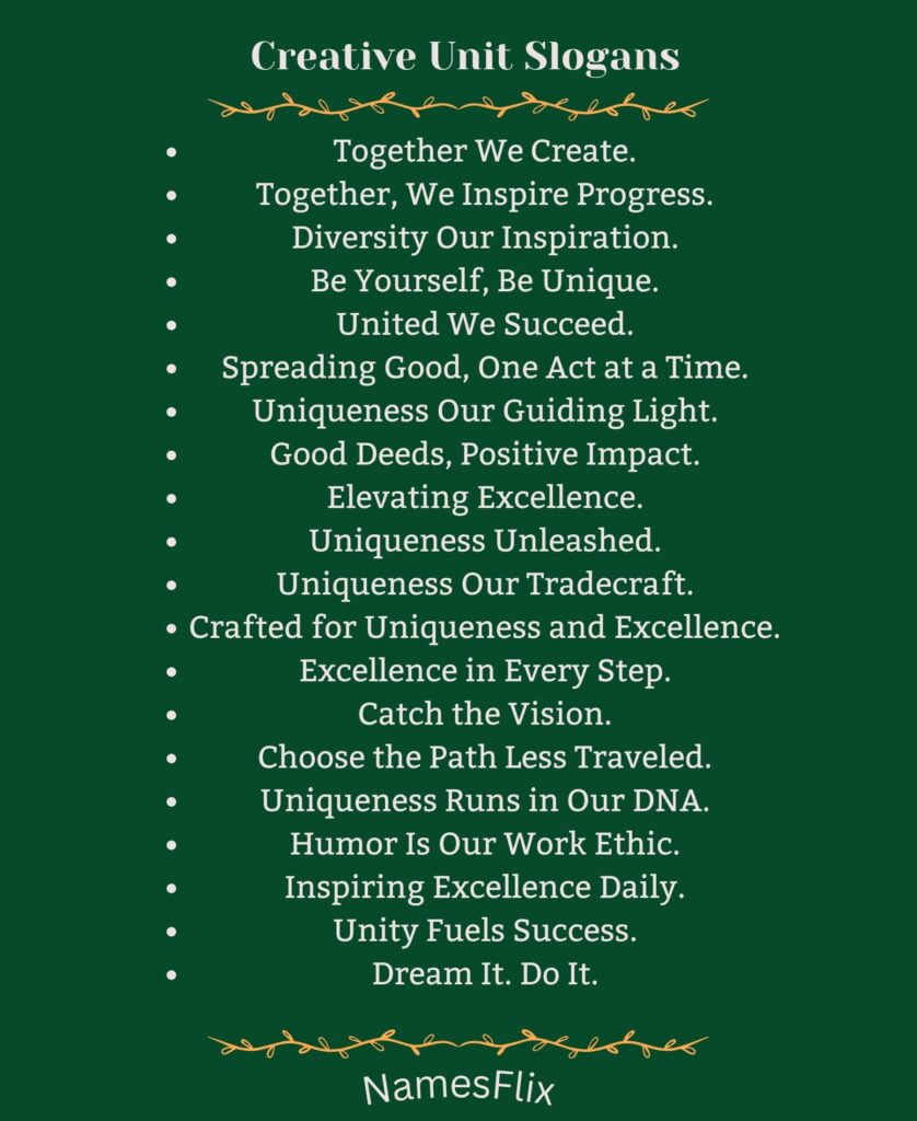 Creative Unit Slogans