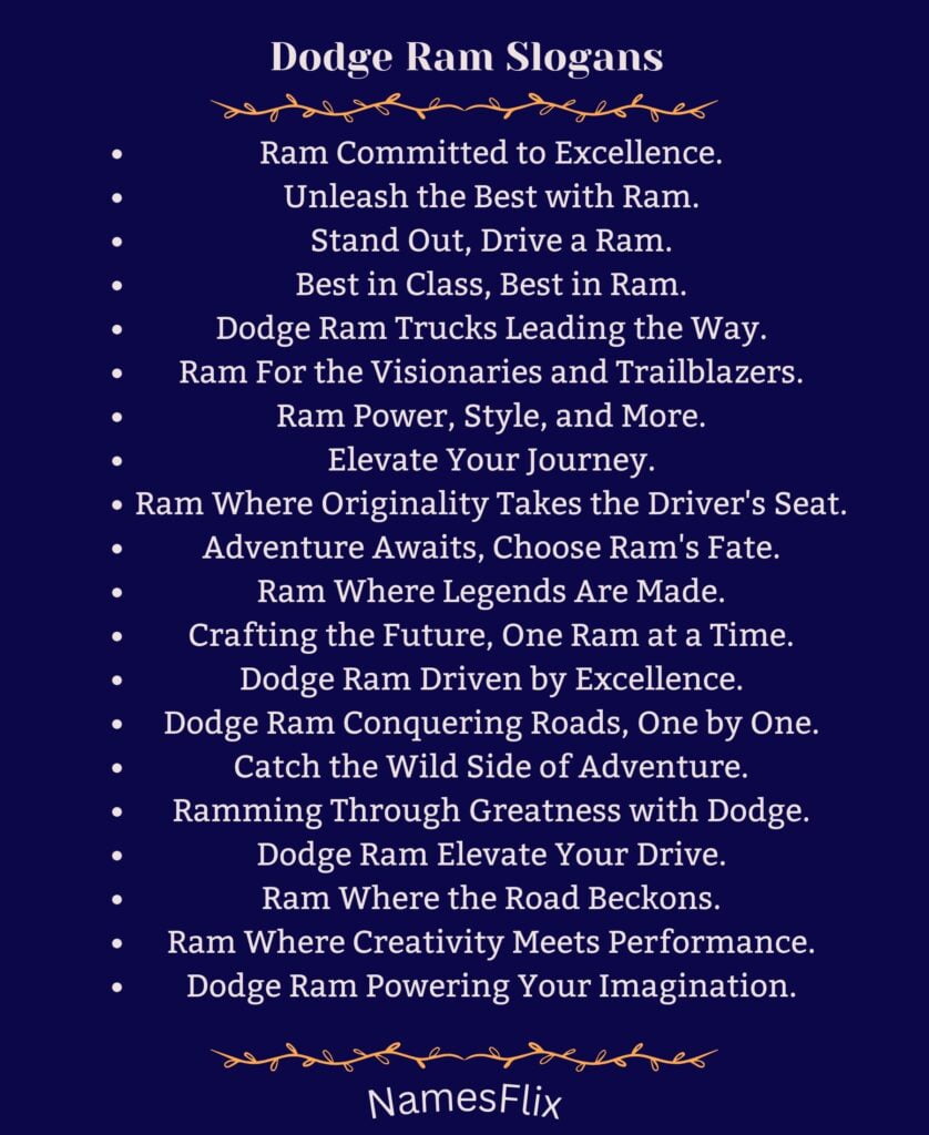 Dodge Ram Slogans