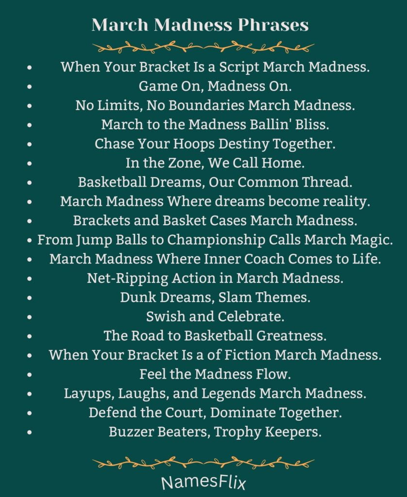 March Madness Phrases