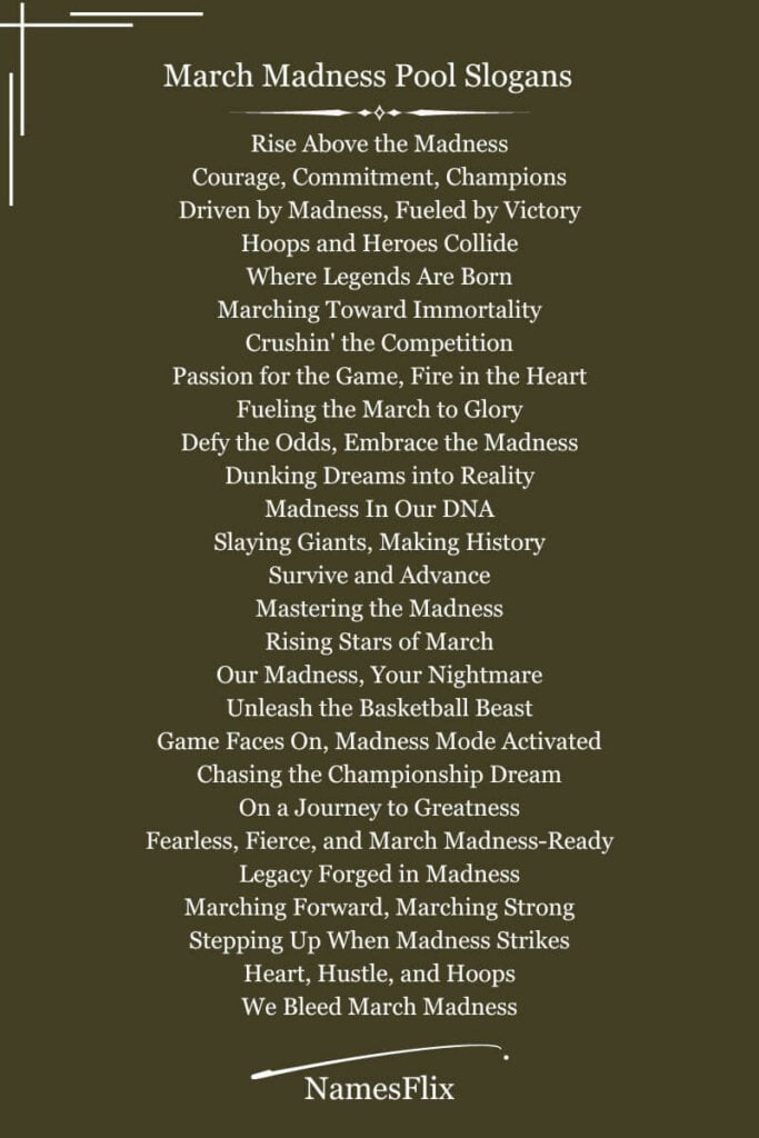 March Madness Pool Slogans