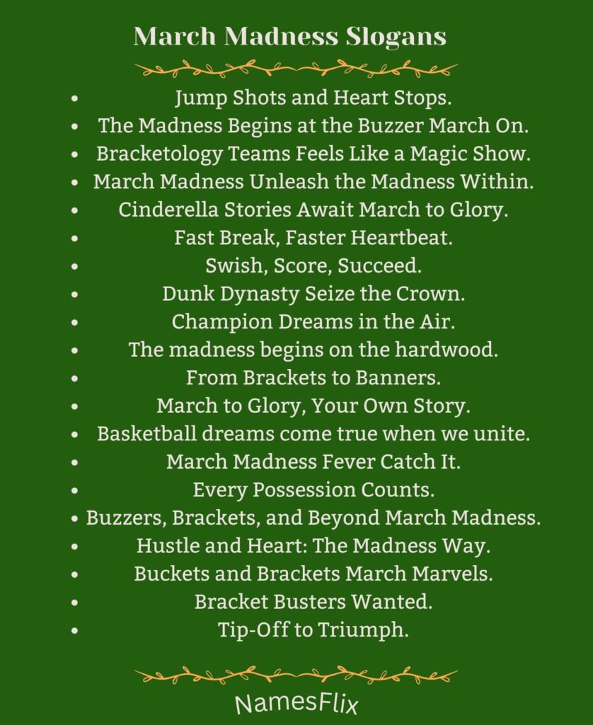 March Madness Slogans