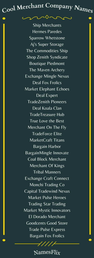 Cool Merchant Company Names