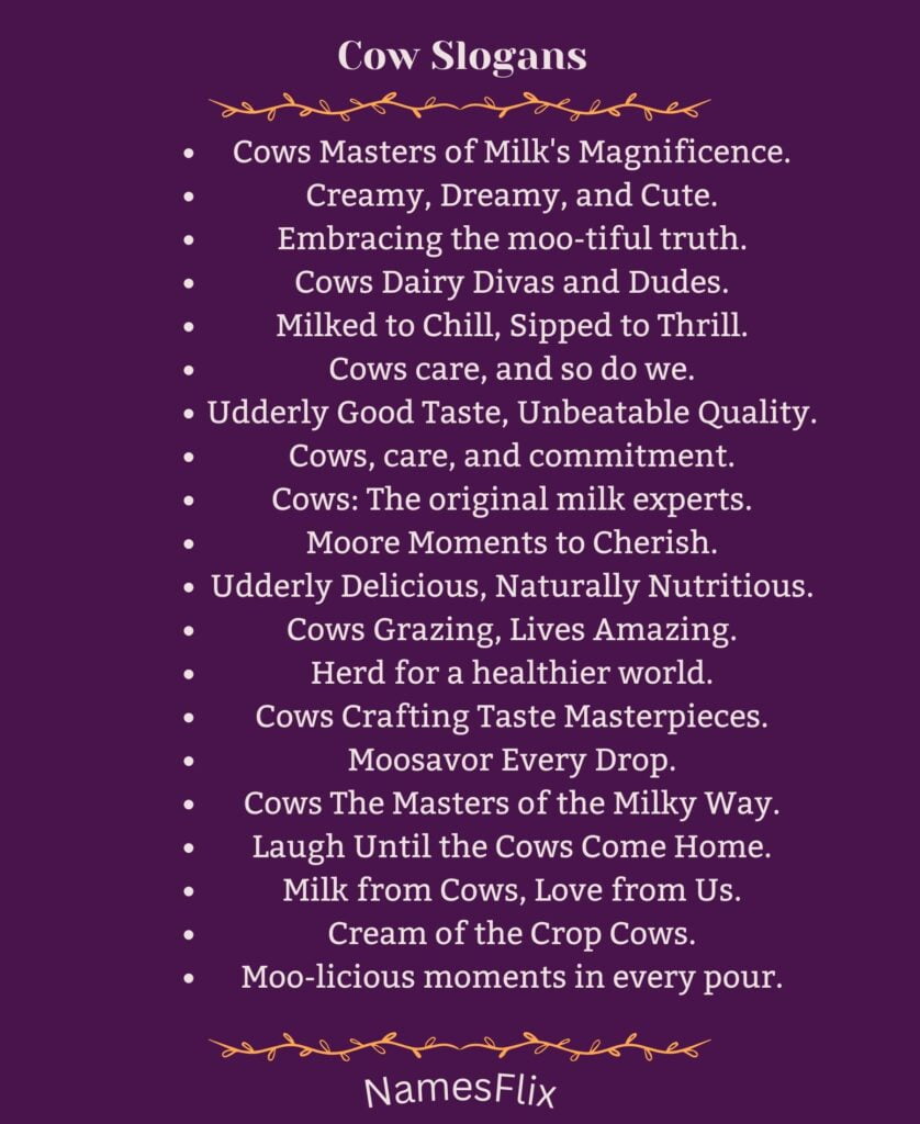 Cow Slogans