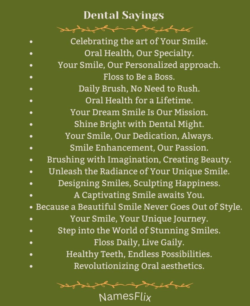 Dental Sayings
