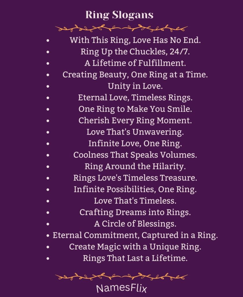 Ring Slogans