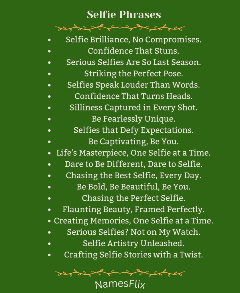 Selfie Phrases