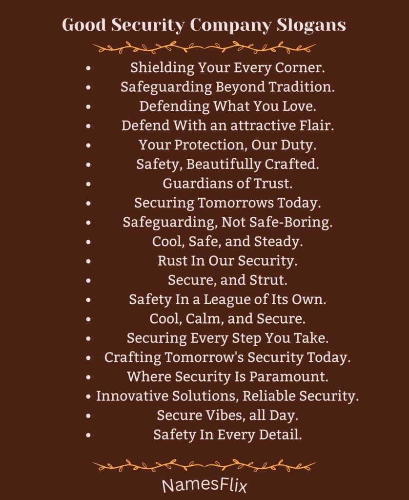 Good Security Company Slogans