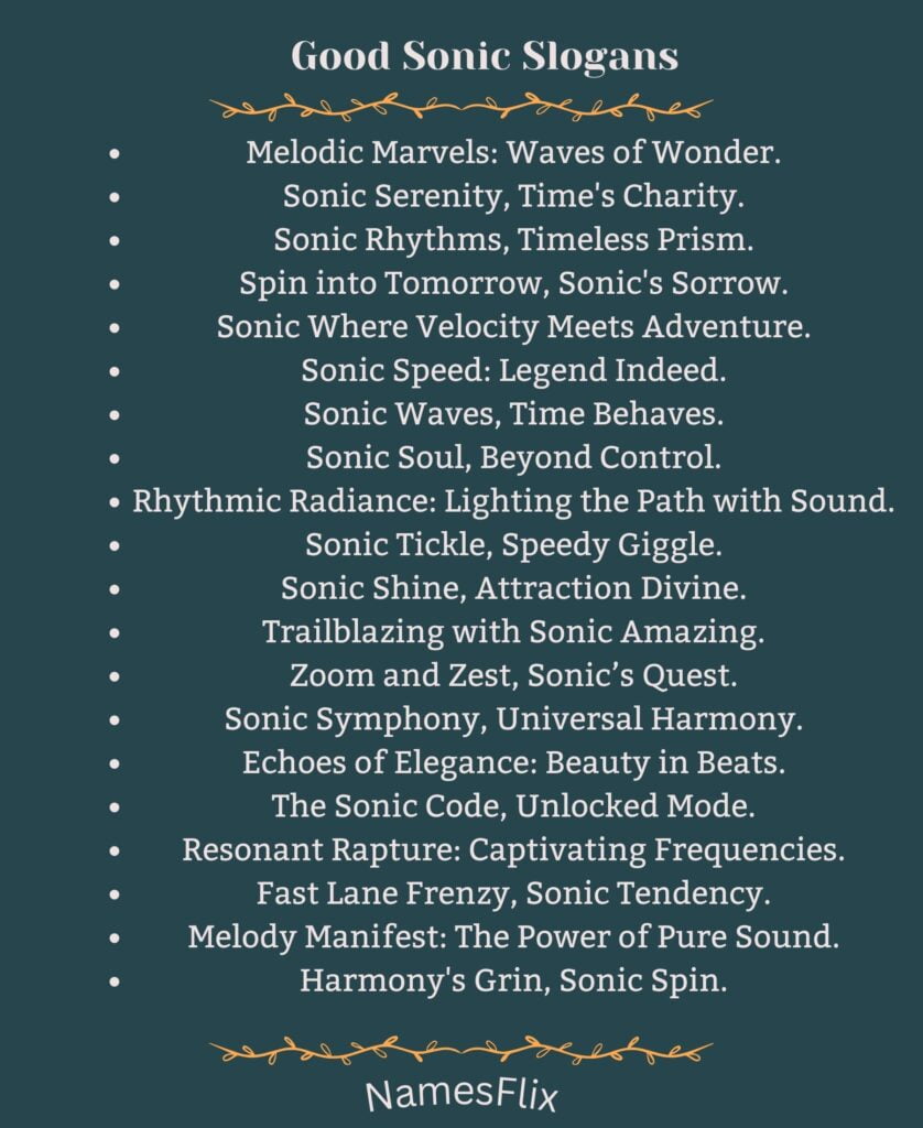 Good Sonic Slogans
