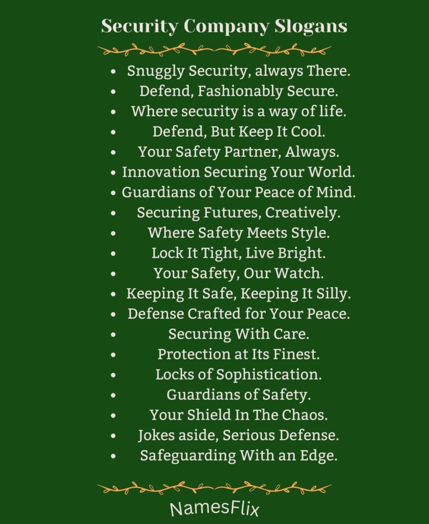 Security Company Slogans