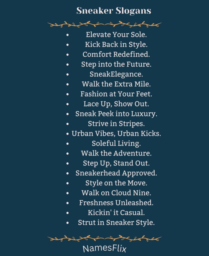 Sneaker Slogans