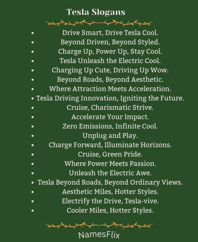 Tesla Slogans