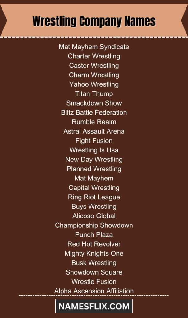 Wrestling Company Names