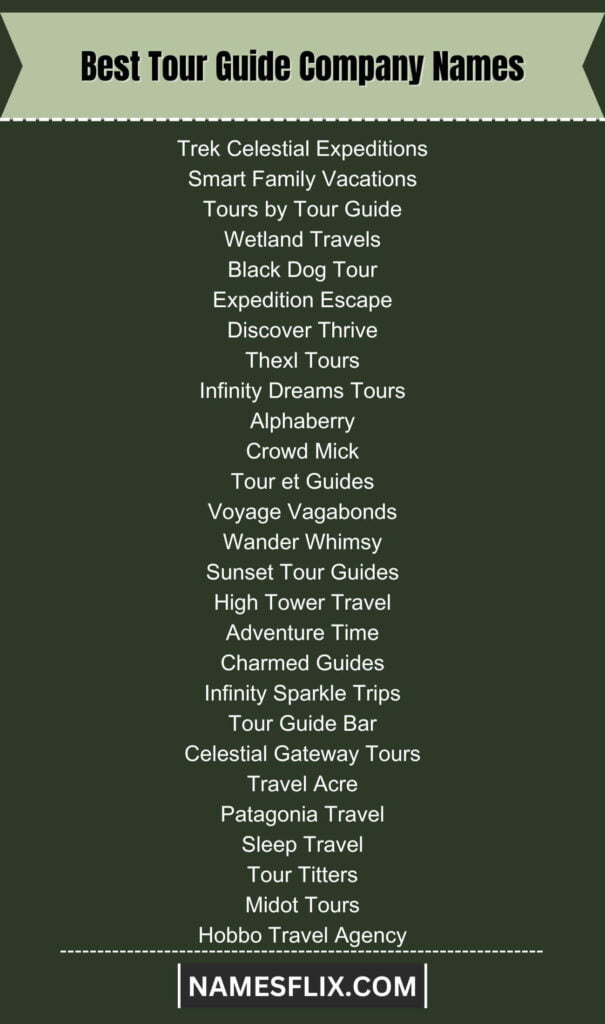 Best Tour Guide Company Names