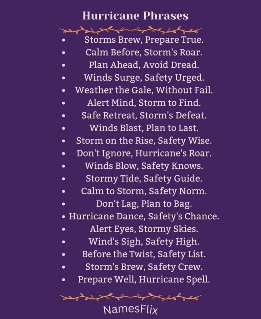 Hurricane Phrases