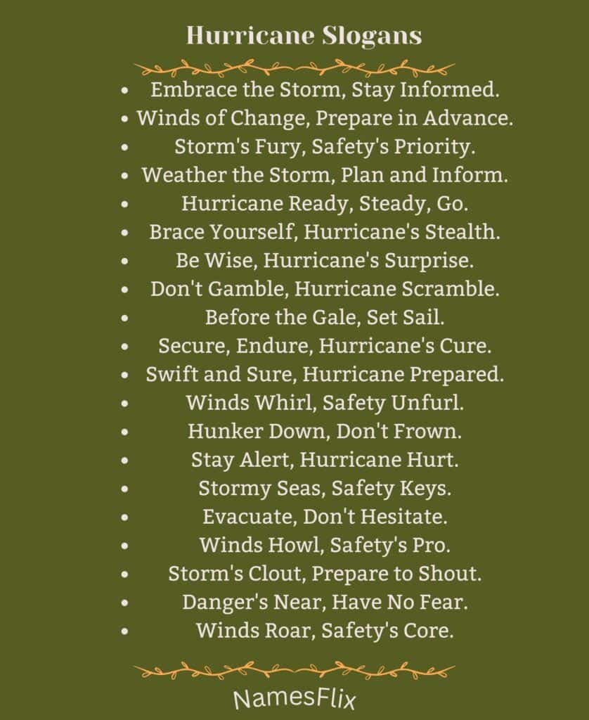 Hurricane Slogans