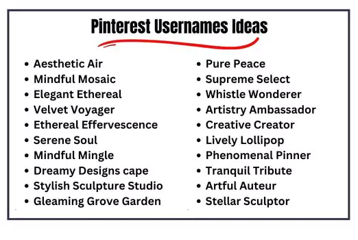 Pinterest Usernames Ideas