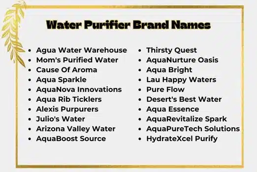 Water Purifier Brand Names