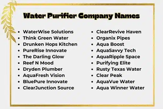 Water Purifier Company Names