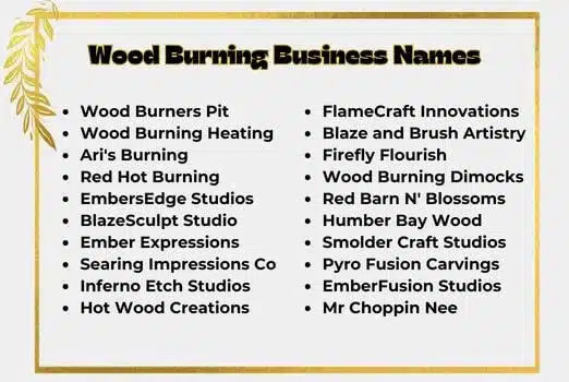 Wood Burning Business Names