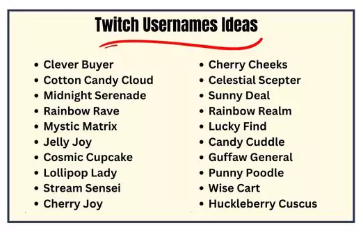 Twitch Usernames Ideas