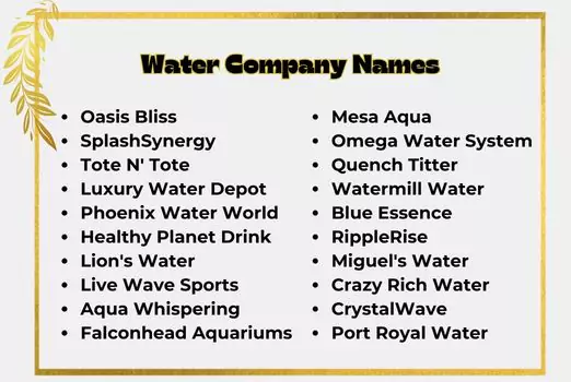 Water Company Names
